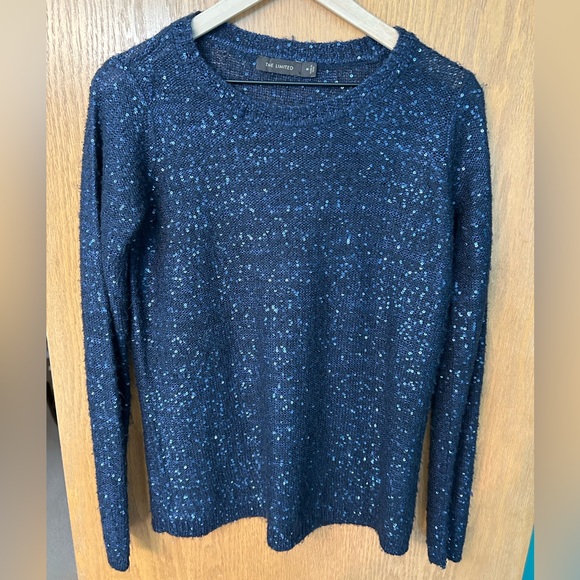 The Limited sweater, size Medium, blue silver sparkly, navy blue,Limited Sweater - Picture 2 of 16